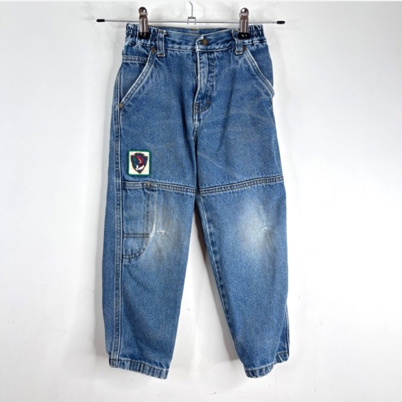 VTG 90s Little Levis Cargo Jeans Boys 7 Patches Jogger Parachute Elastic Cuff - Picture 16 of 16